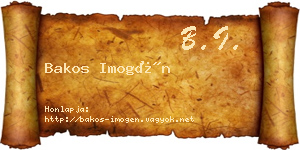 Bakos Imogén névjegykártya